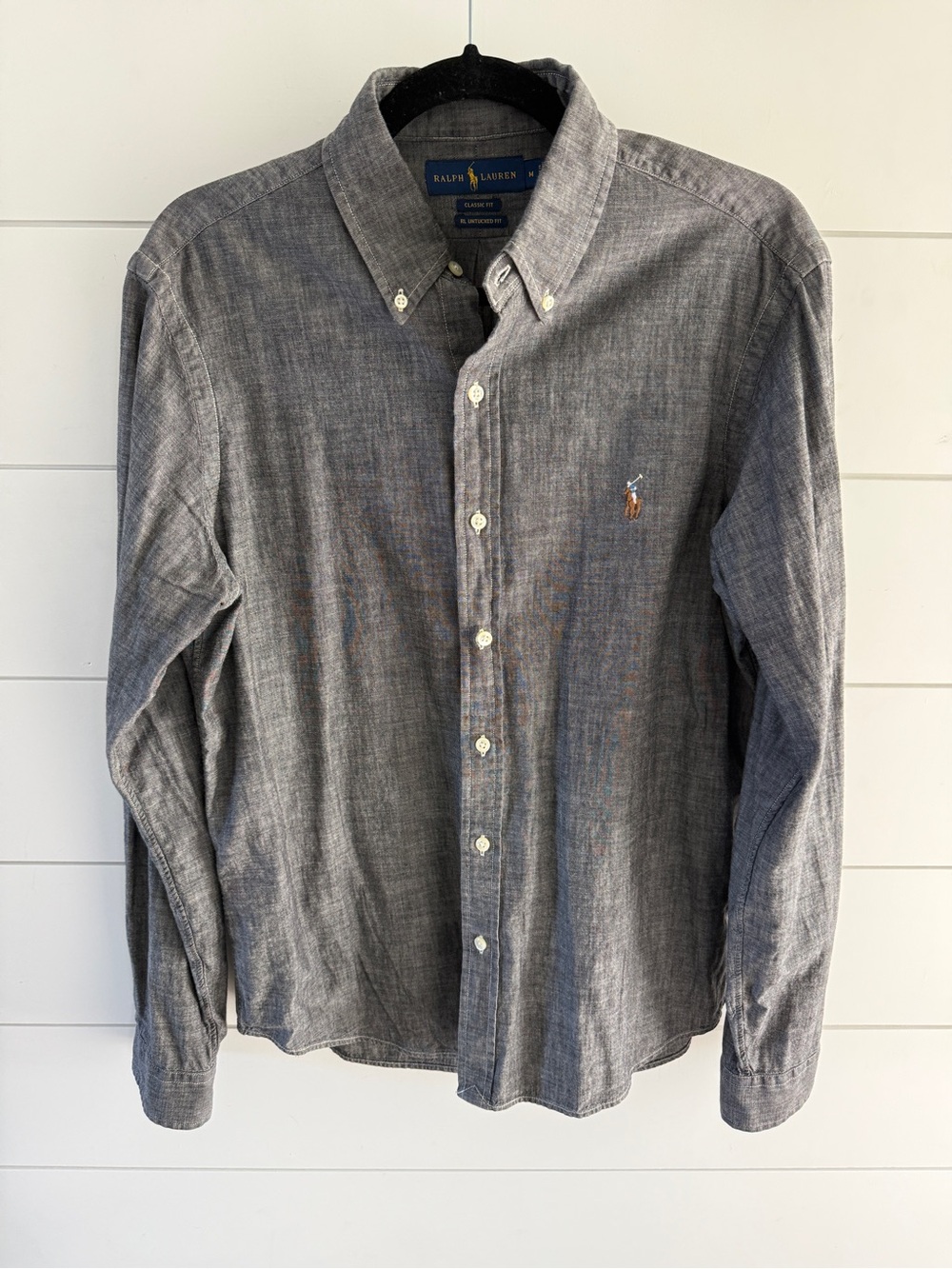 Ralph Lauren Men's Heathered Gray Button-Down Oxford Shirt